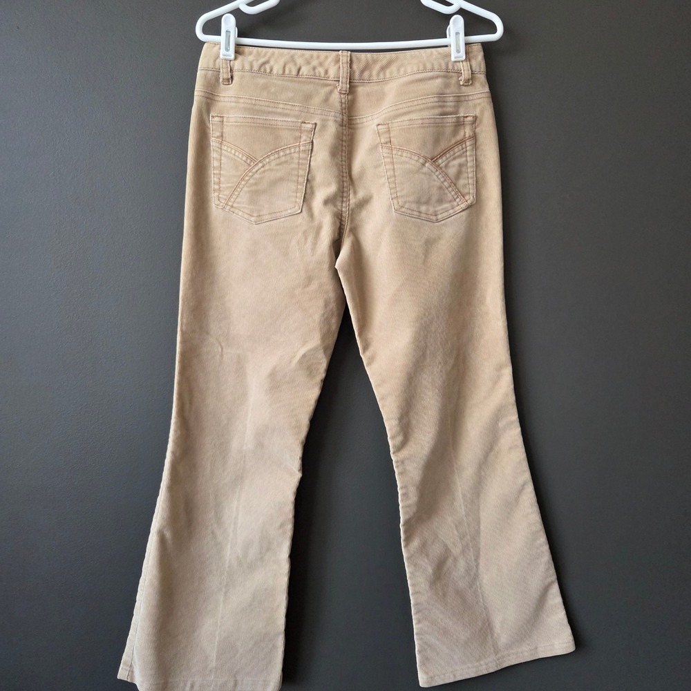 Vintage Y2k Aeropostale Womens Low Rise Khaki‎ Corduroy Flare Pants Sz 5/6 2000s - Picture 6 of 10
